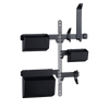 A black GearMate storage organiser system designed for cycling gear, featuring various compartments and hooks.